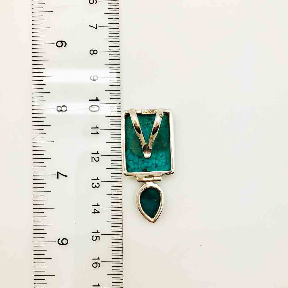 Turquoise Sterling Silver Pendant-Enhancer