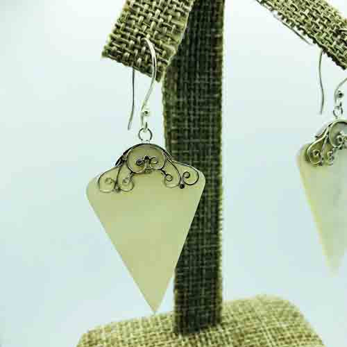 Mother of Pearl and Sterling Silver Earrings