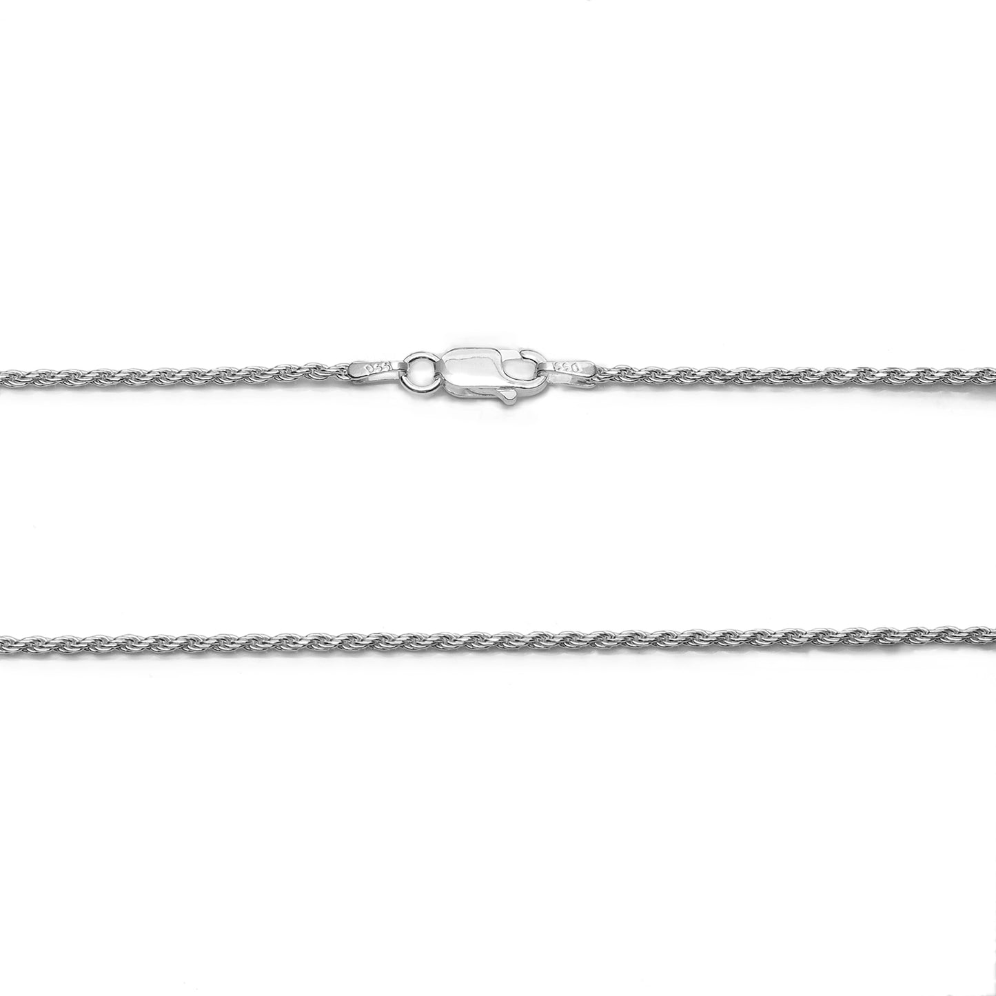 925 Sterling Silver Rope Chain 1.5MM 16-36 Inch
