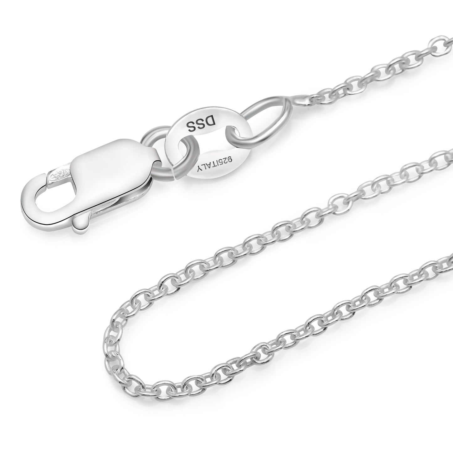 925 Sterling Silver Cable .8MM Chain with a Lobster Claw Clasp 16-30"