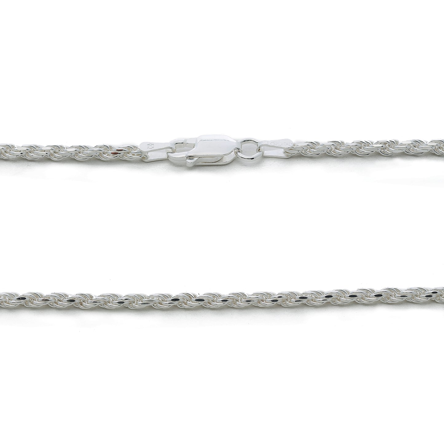 925 Sterling Silver 2.5MM Rope Chain Italian Crafted Necklace for Women and Men 16 - 36"