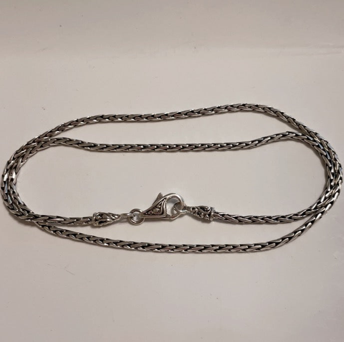 Sterling Silver Bali Rice Chain - 18" 2mm