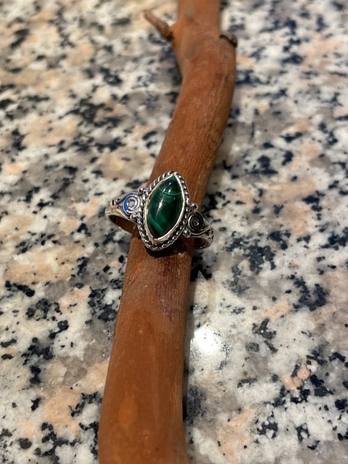 Malachite and Sterling Silver Ring