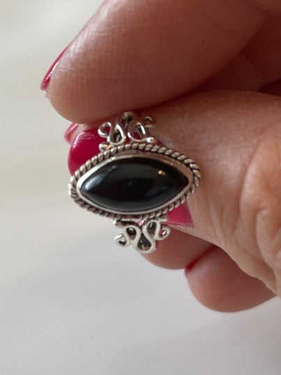 Onyx Sterling Silver Ring