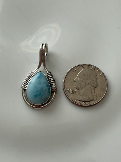 Larimar Sterling Silver Pendant
