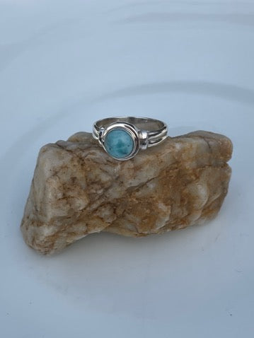 Larimar Sterling Silver Ring - size 9