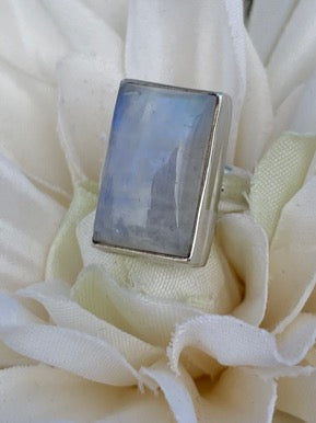 Moonstone and Sterling Silver Ring-size 6.5