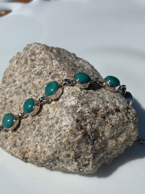 Sterling Silver Bracelet Turquoise Toggle Bracelet