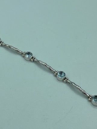 Blue Topaz Sterling Silver Bracelet