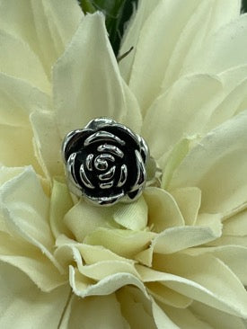 Designer Stainless Steel Rose Ring  - Sizes 5 through 10