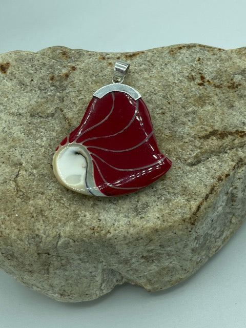Shell and Sterling Silver Heart
