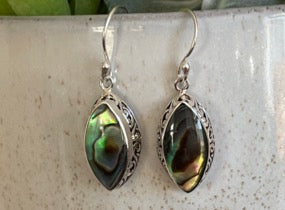 Abalone Sterling Silver Drop Earrings