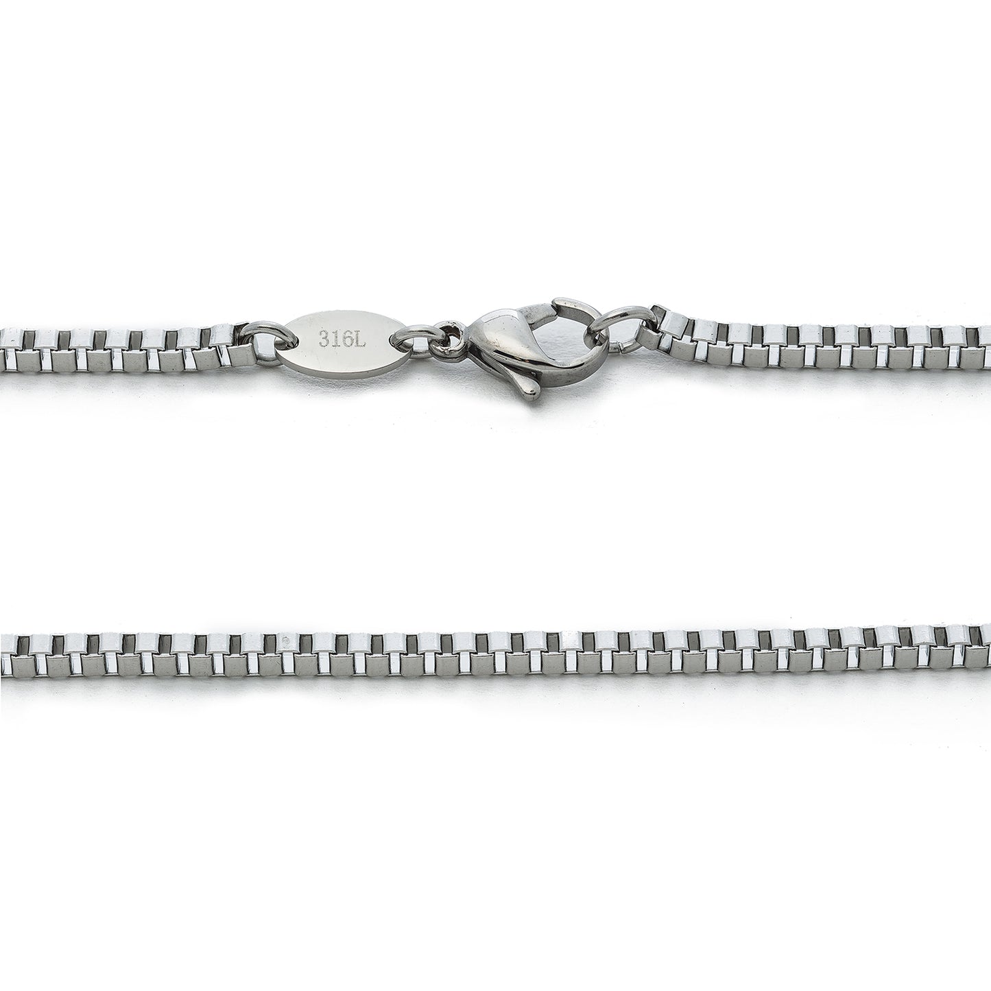 316L Stainless Steel 2.5MM Box Chain 16" - 36"
