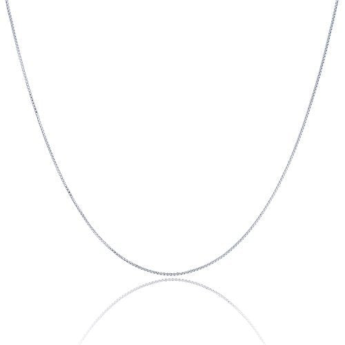 925 Sterling Silver 1.5 MM Box Chain Italian - Rhodium Plated - Lobster Claw 16" - 36" Inch