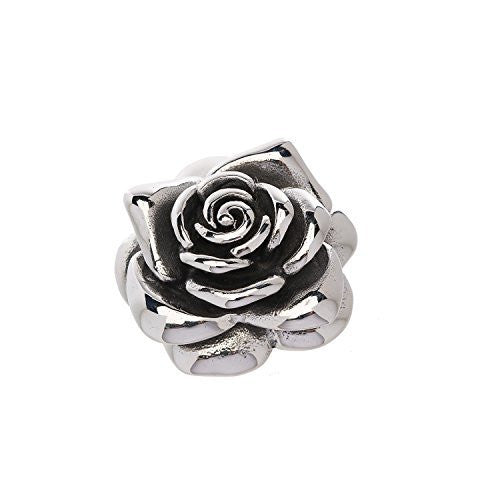 Medium stainless steel rose pendant. About 11/4"long. Will not tarnish or dent.