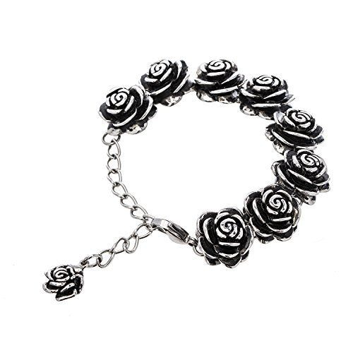 Designer Stainless Steel Rose Bracelet For Women and Girls - 5" with 3" extender