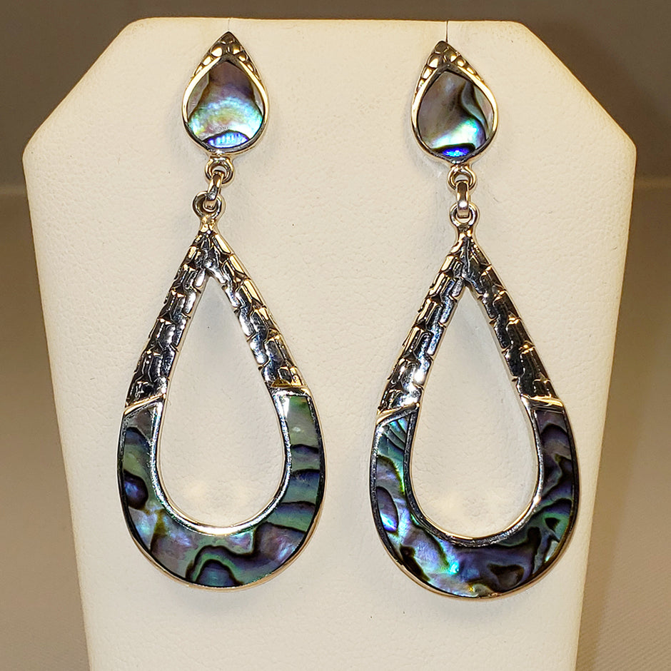 •CONSTELLATION• abalone + silver dangle earrings
