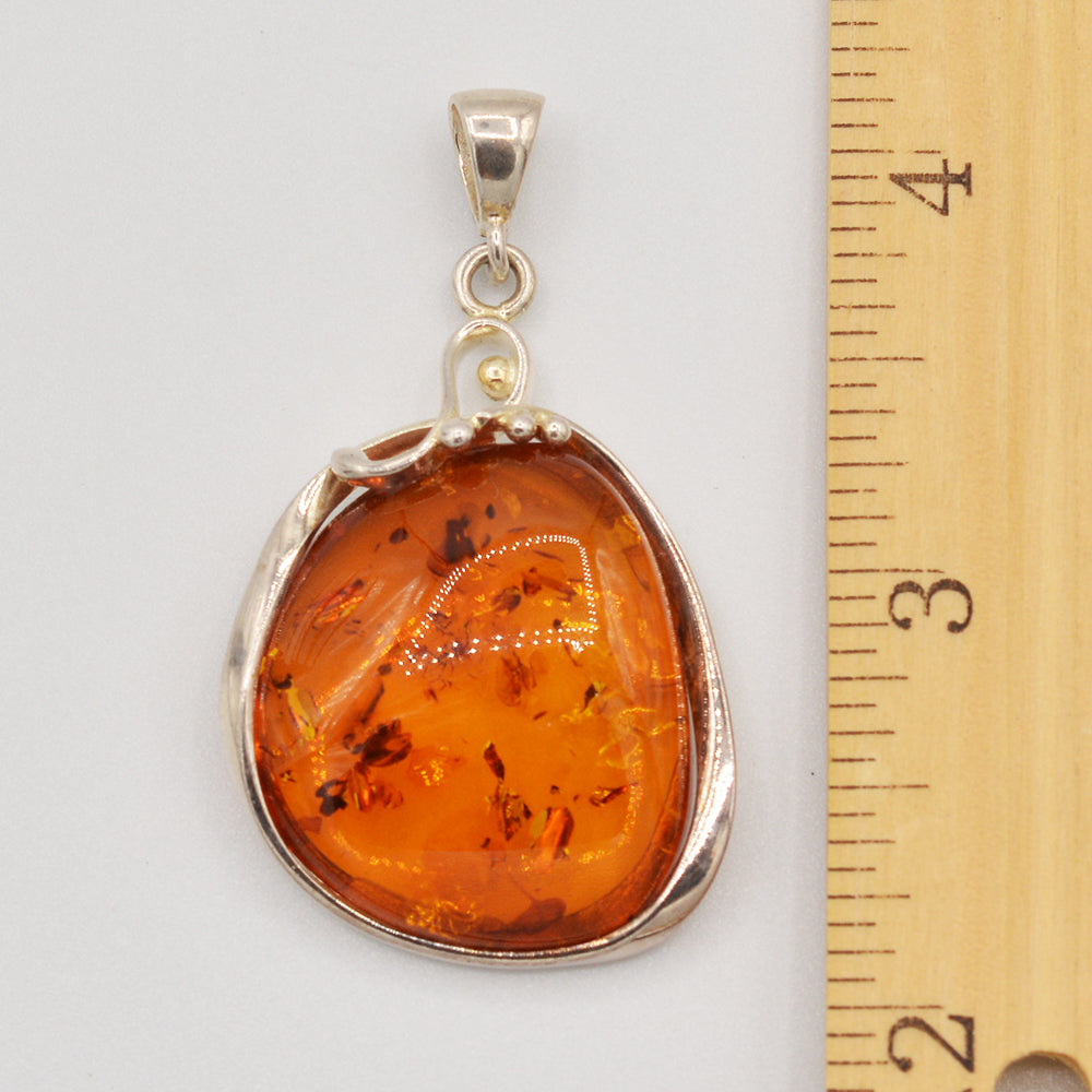Sterling Silver and Amber Pendant