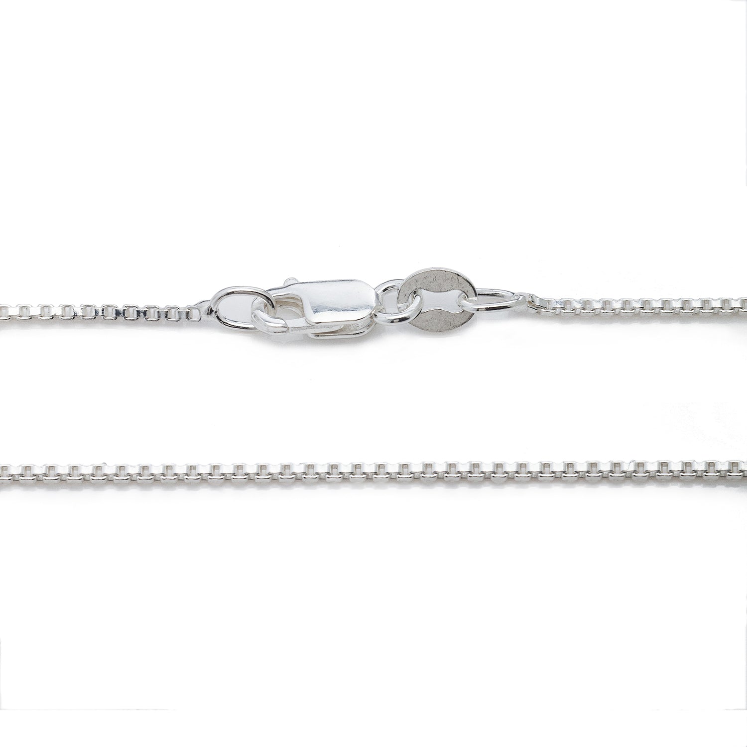 1MM Sterling Silver Box Chain with Lobster Claw Clasp 16"-30" perfect for pendants