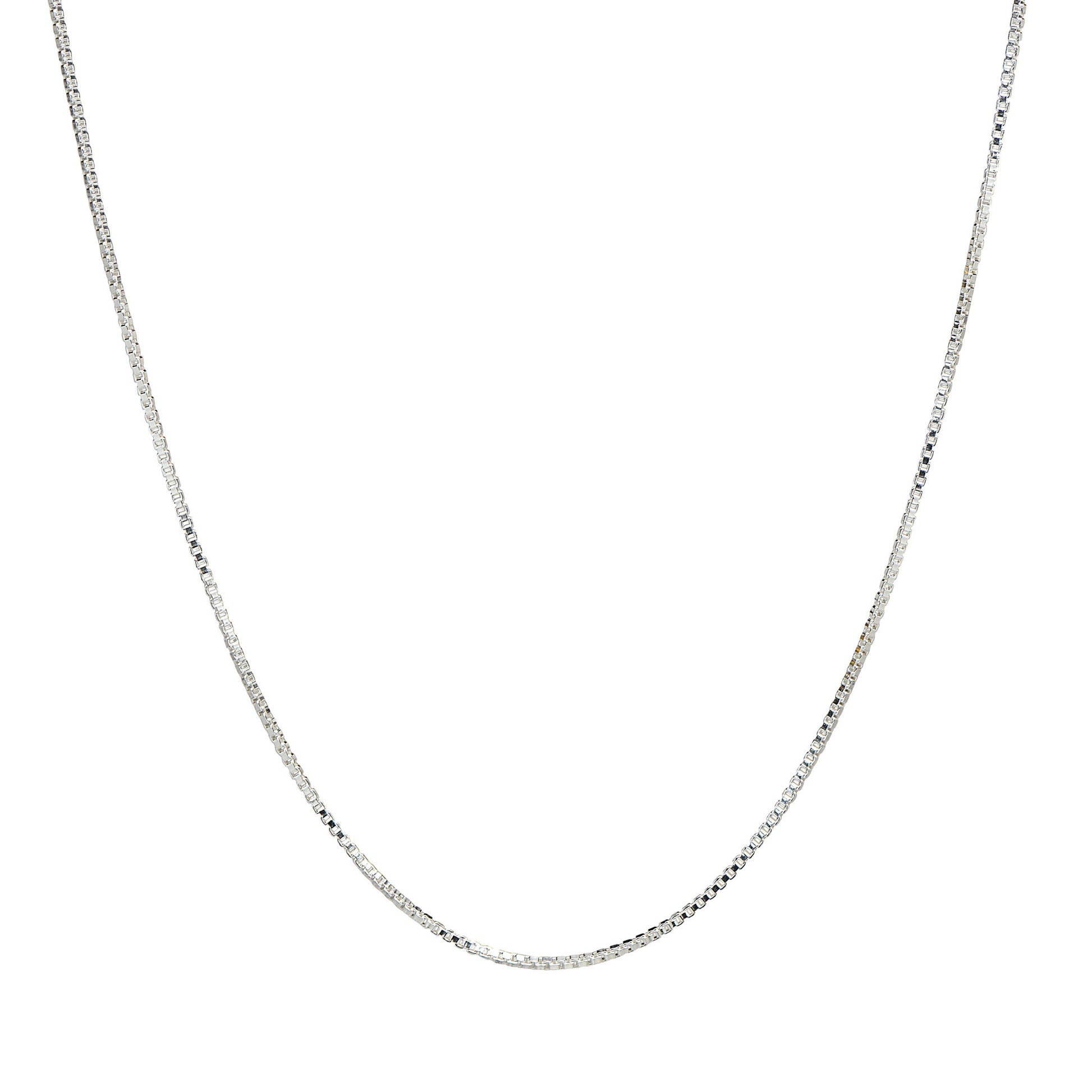 1.5MM Sterling Silver Box Chain with Lobster Claw Clasp