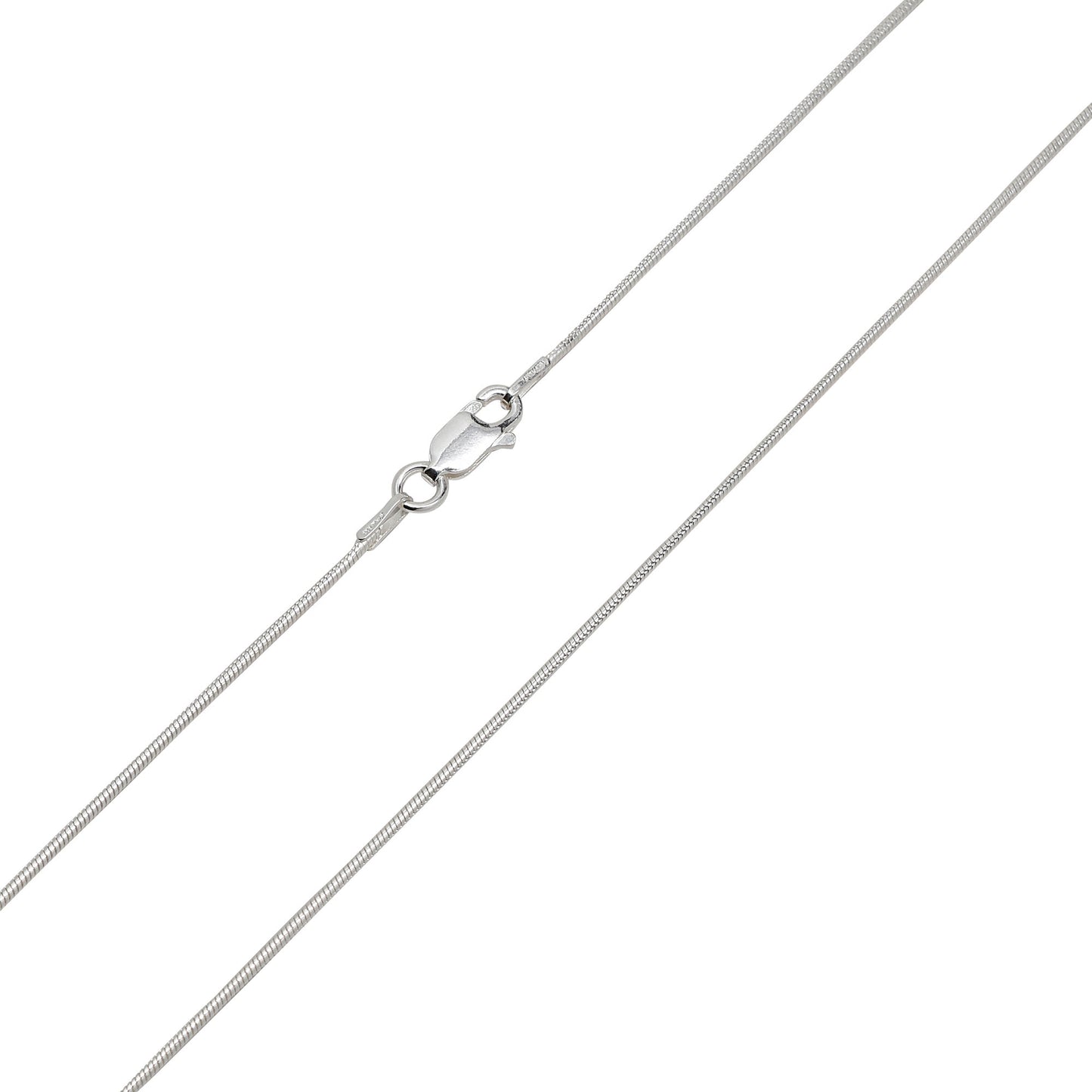 1MM MAGIC Sterling Silver 8 Sided Snake Chain with Lobster Claw Clasp 16"-30"