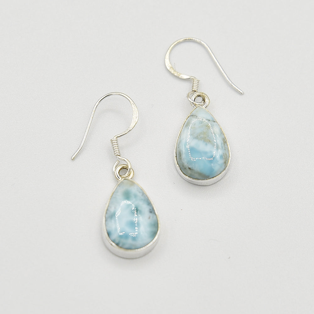 Larimar and Sterling Silver Earrings