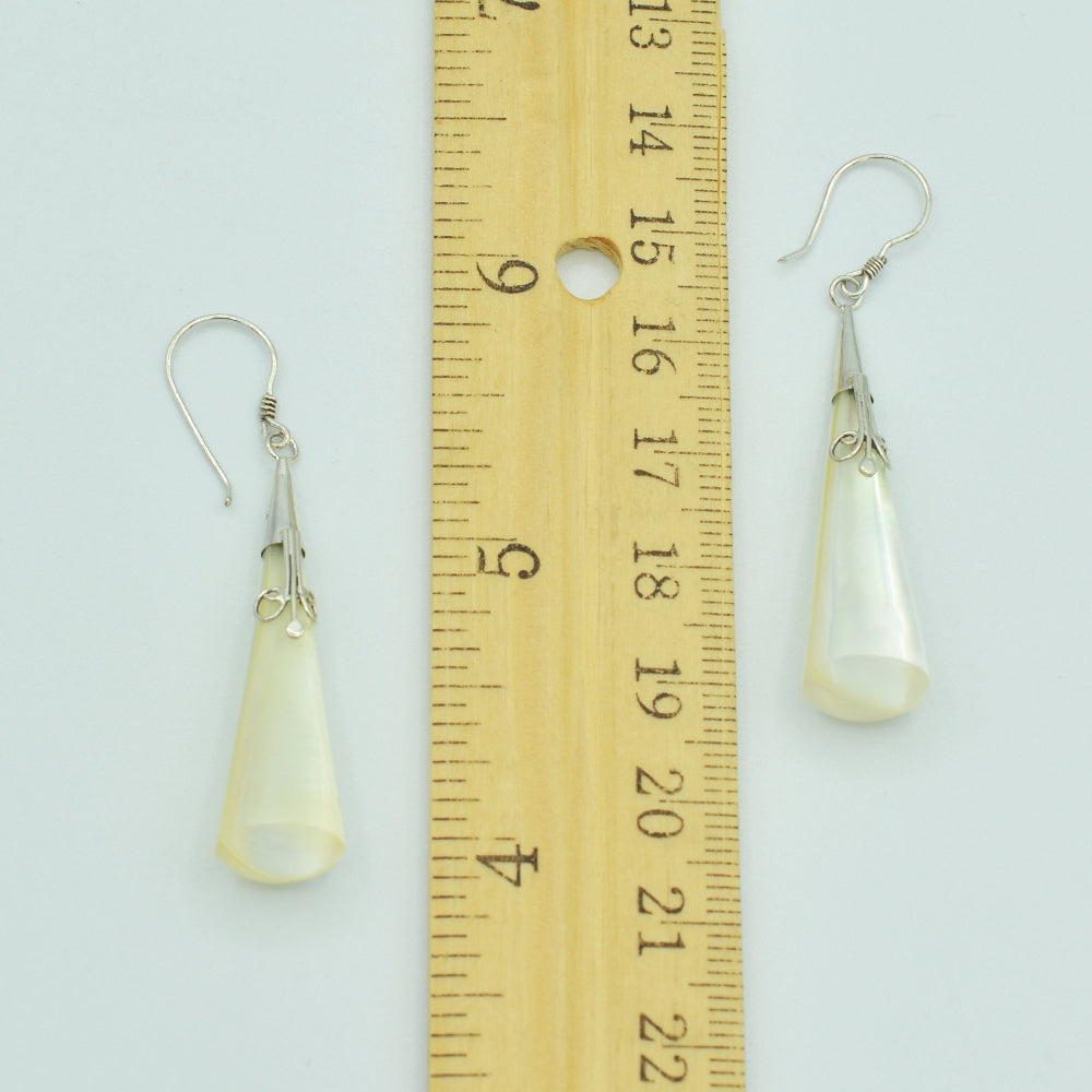 Mother of Pearl Sterling Silver and Resin Earrings