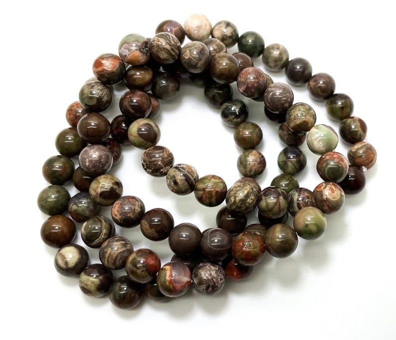 Natural Ocean Jasper Gemstone Beads Bracelet