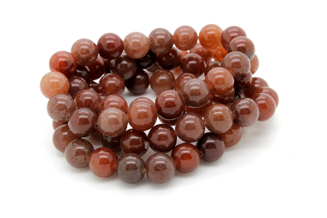Natural Red Agate Gemstone Beads Stretch Elastic Cord Bracelet