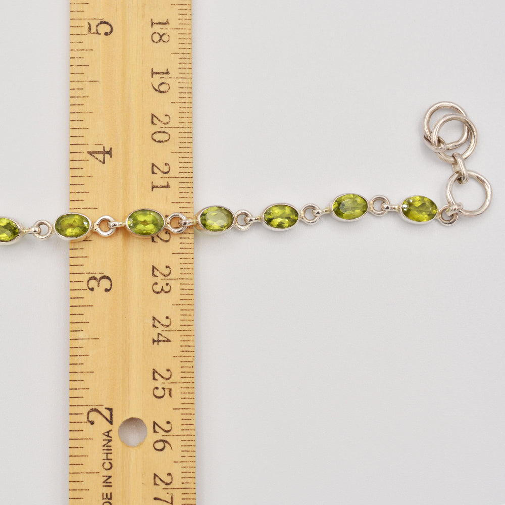Genuine Peridot Semi-Precious Bracelet - toggle clasp