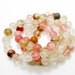 Pink, White, Clear Natural Quartz Gem Stretch Bracelet Size 10mm