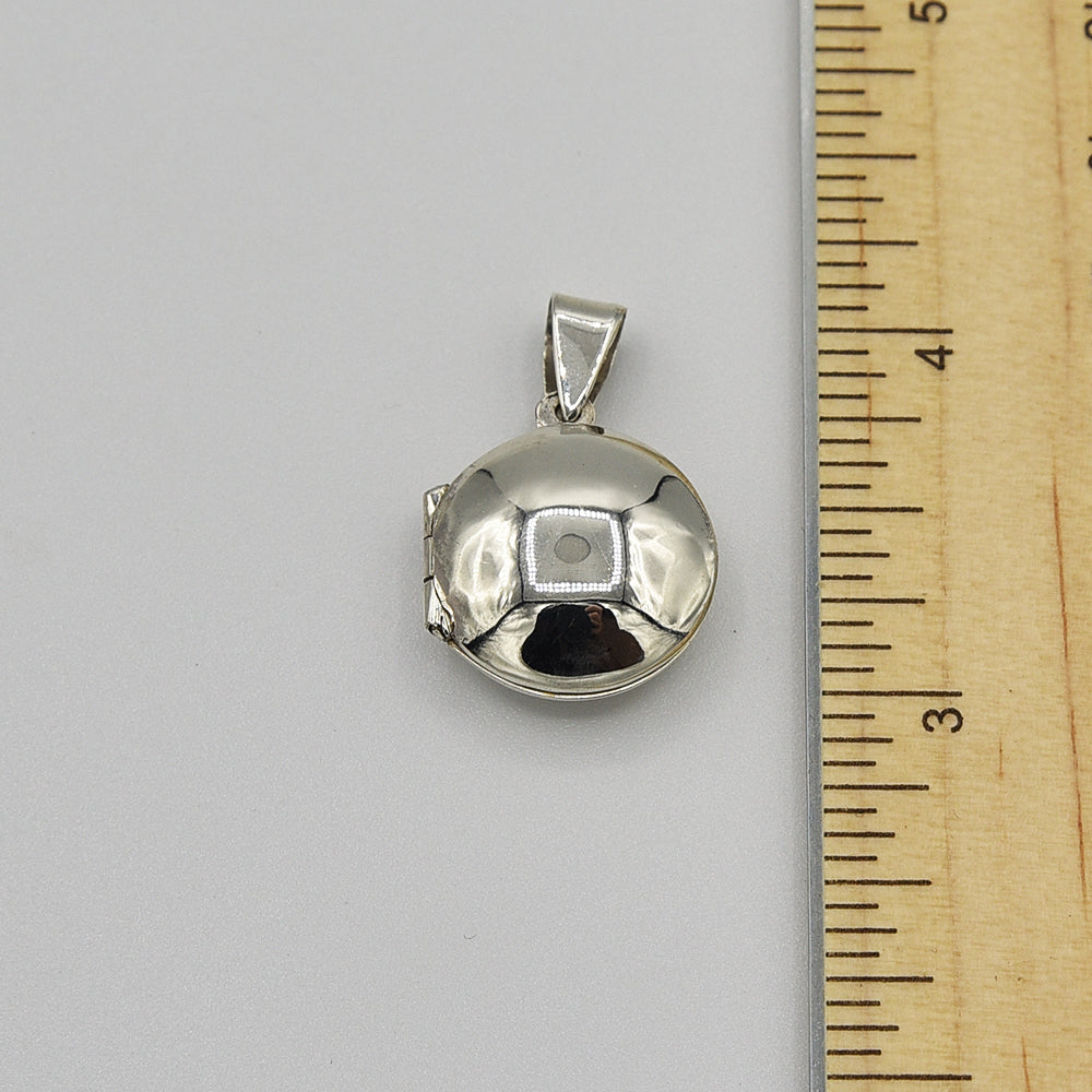 Sterling Silver Locket Pendant - Round shape