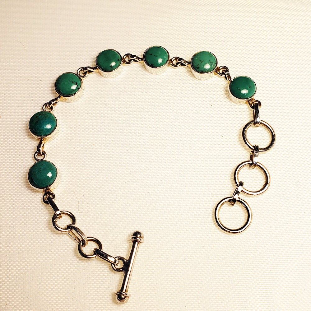 Sterling Silver Bracelet Turquoise Toggle Bracelet