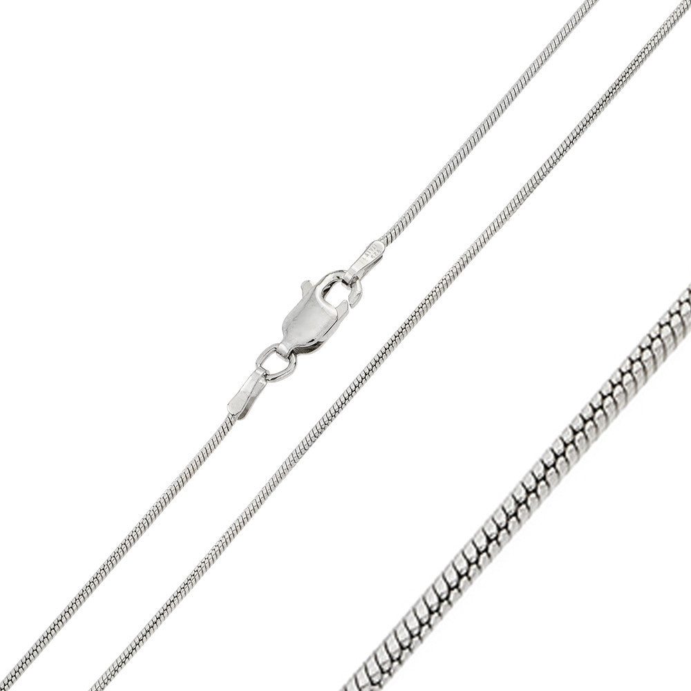 1MM Sterling Silver Snake Chain with Lobster Claw Clasp