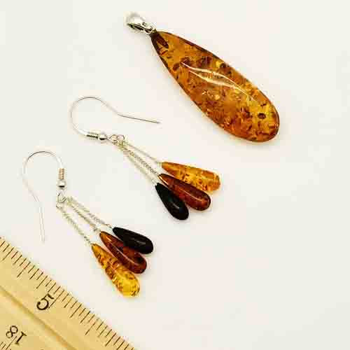 Genuine Amber Pendant and Sterling Silver