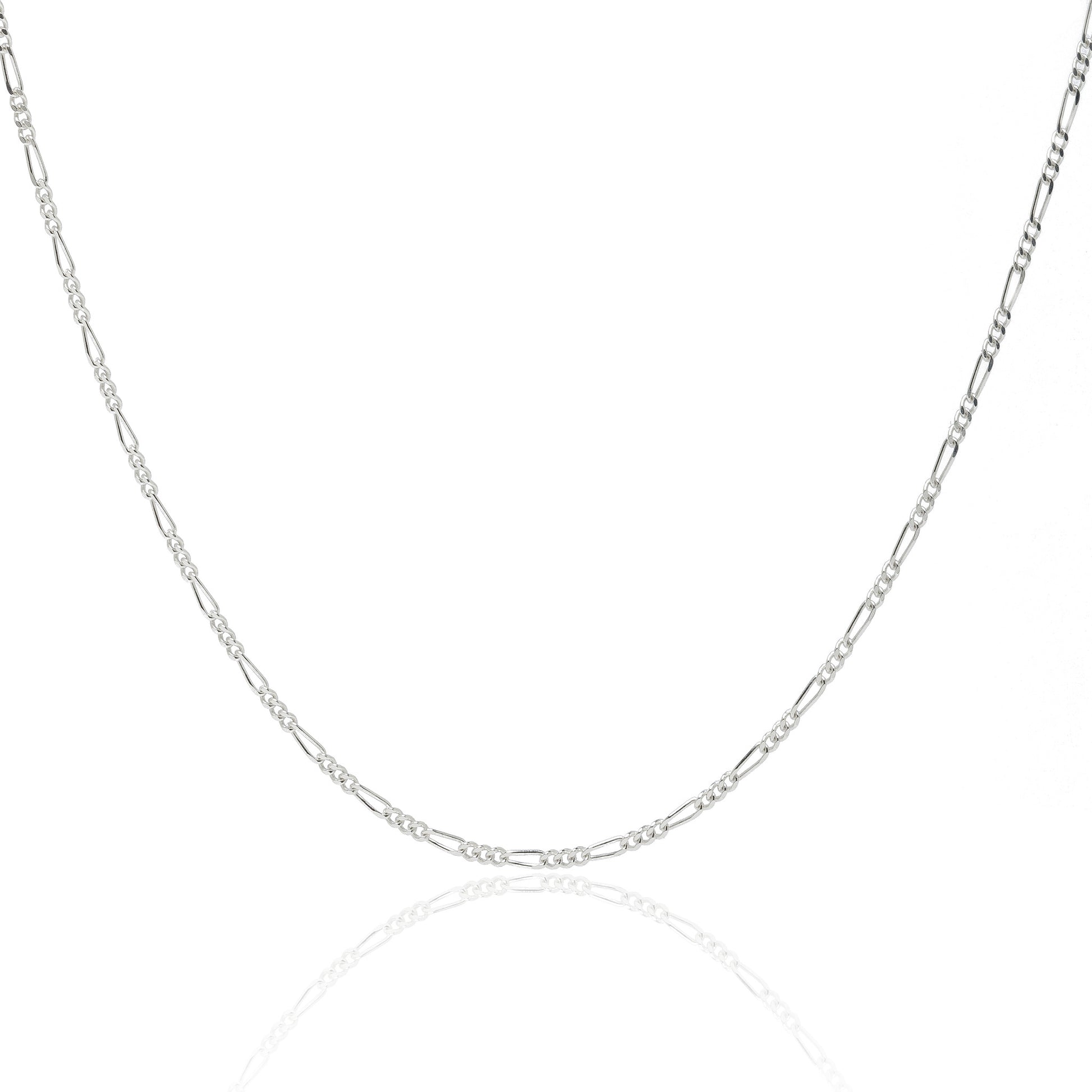 1.8MM Sterling Silver Figaro Chain For Men and Women. Perfect for pendants.
