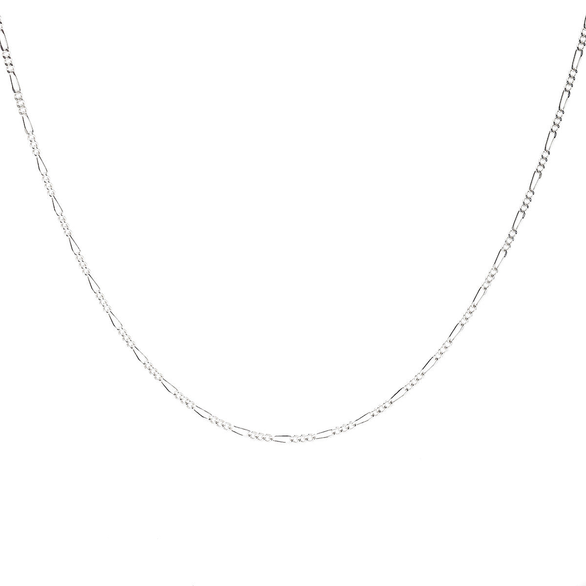 1.8MM Sterling Silver Figaro Chain For Men and Women. Perfect for pendants. Lobster claw clasp.