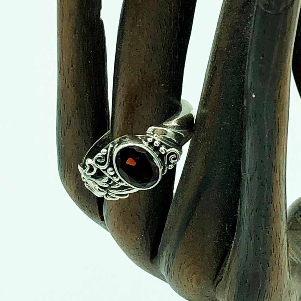 Garnet Sterling Silver Ring