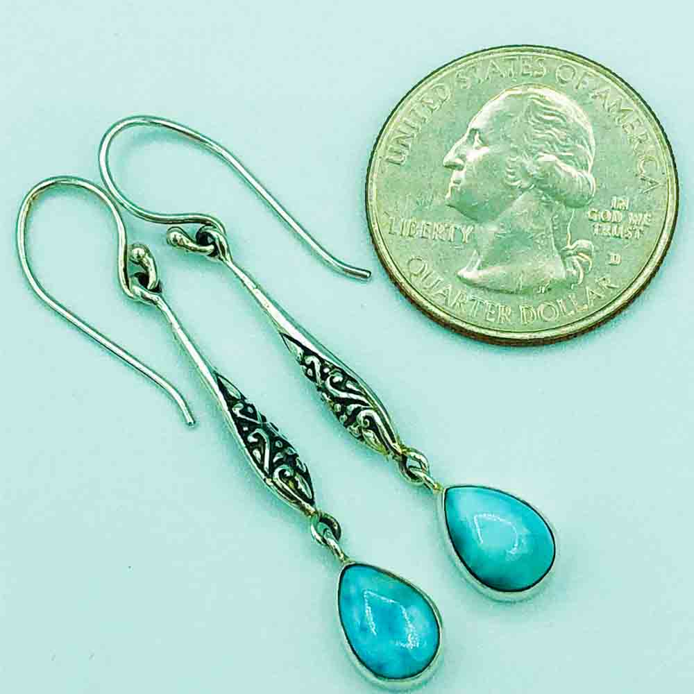 Larimar and Sterling Silver Earrings