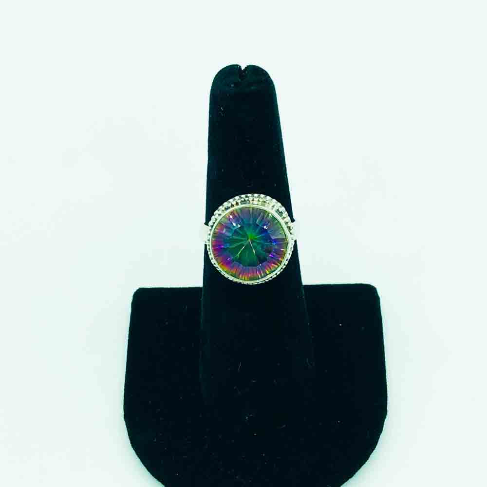 Mystic Topaz and Sterling Silver Ring-size 6.5