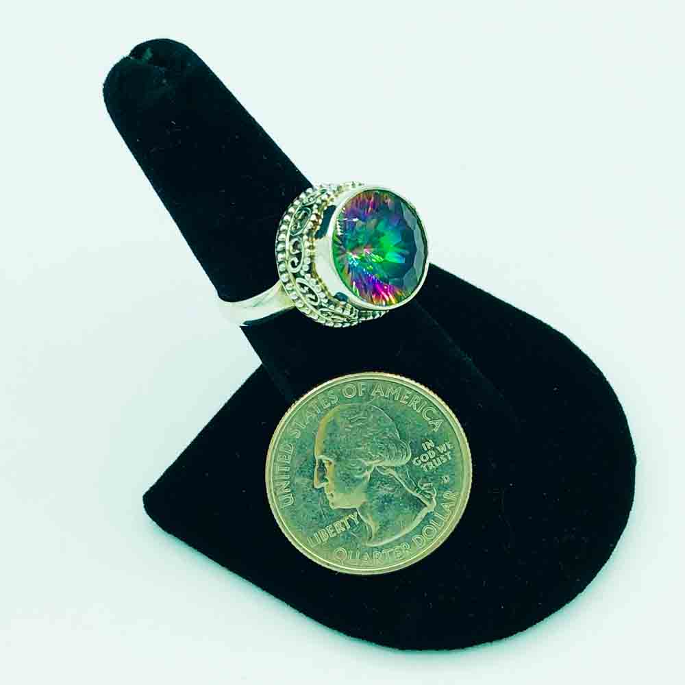 Mystic Topaz and Sterling Silver Ring-size 6.5