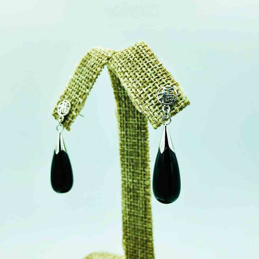 Sterling Silver and ONYX Earrings