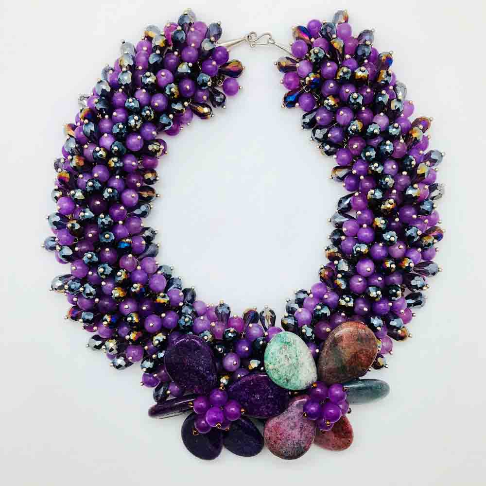 Purple Agate Statement Necklace