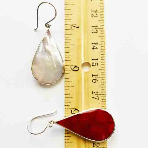 Mother of Pearl OR Red Coral Earrings-2 pair in one!