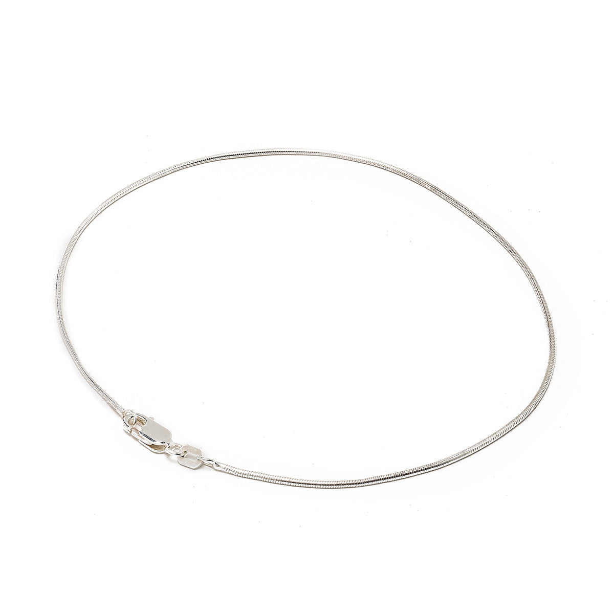 925 sterling silver round Snake anklet chain. Available in 9" and 10". Smooth chain.