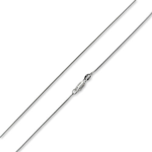 Sterling Silver 925 snake chain showing lobster claw clasp.
